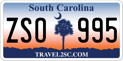 SC license plate ZSO995