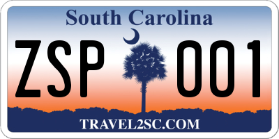 SC license plate ZSP001