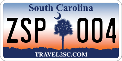 SC license plate ZSP004