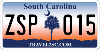 SC license plate ZSP015