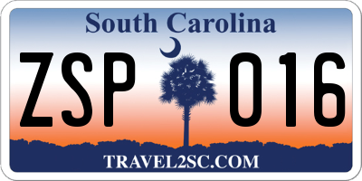 SC license plate ZSP016