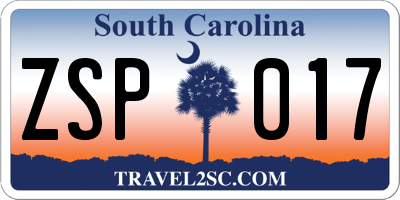 SC license plate ZSP017