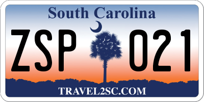 SC license plate ZSP021