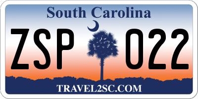 SC license plate ZSP022