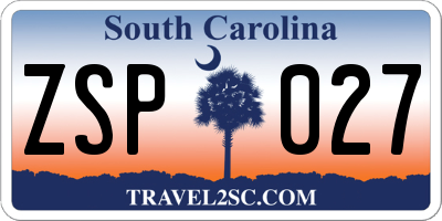 SC license plate ZSP027