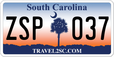 SC license plate ZSP037