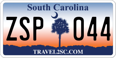 SC license plate ZSP044