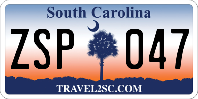 SC license plate ZSP047