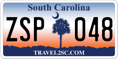 SC license plate ZSP048