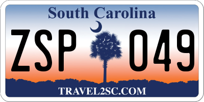 SC license plate ZSP049