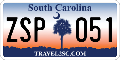 SC license plate ZSP051