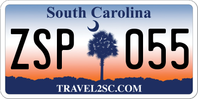 SC license plate ZSP055