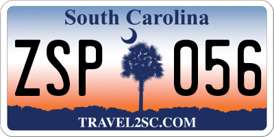 SC license plate ZSP056