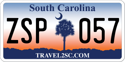 SC license plate ZSP057