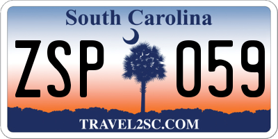 SC license plate ZSP059