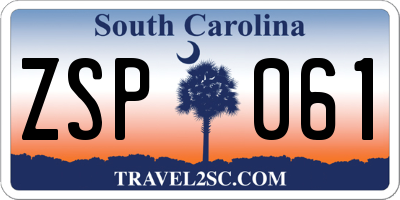 SC license plate ZSP061