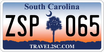 SC license plate ZSP065
