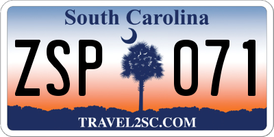 SC license plate ZSP071