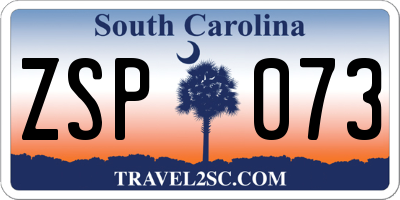 SC license plate ZSP073