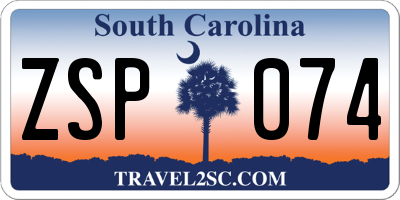 SC license plate ZSP074
