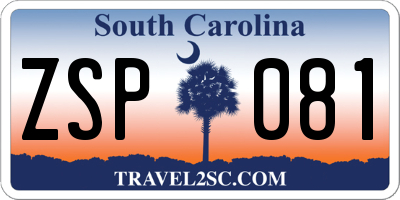 SC license plate ZSP081