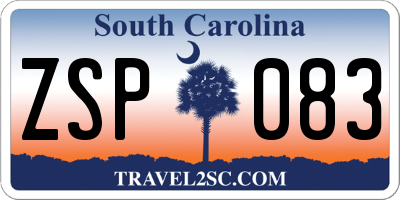 SC license plate ZSP083