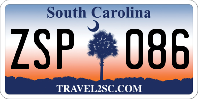SC license plate ZSP086