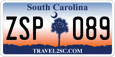 SC license plate ZSP089