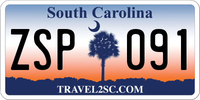 SC license plate ZSP091