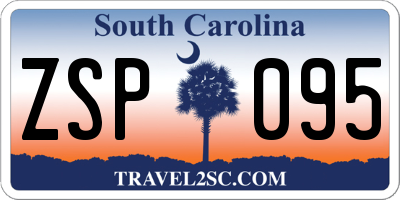 SC license plate ZSP095