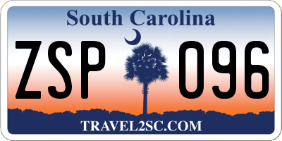SC license plate ZSP096