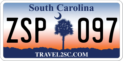 SC license plate ZSP097