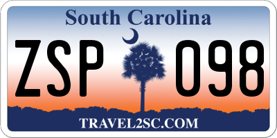 SC license plate ZSP098