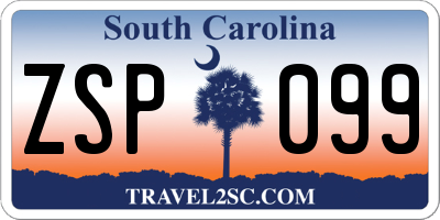 SC license plate ZSP099