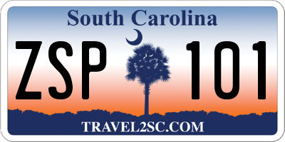 SC license plate ZSP101