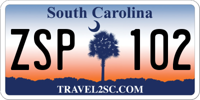 SC license plate ZSP102