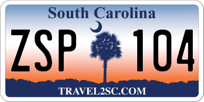SC license plate ZSP104