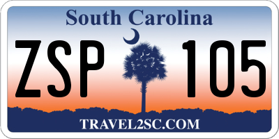 SC license plate ZSP105