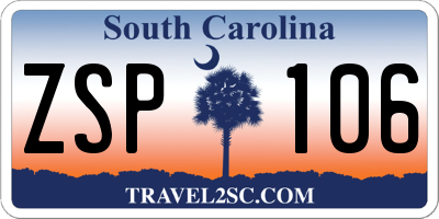 SC license plate ZSP106