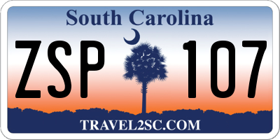 SC license plate ZSP107