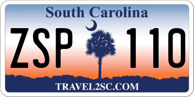 SC license plate ZSP110