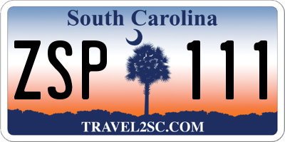 SC license plate ZSP111