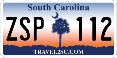 SC license plate ZSP112