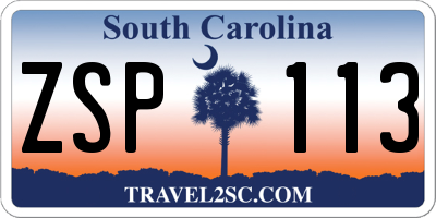 SC license plate ZSP113