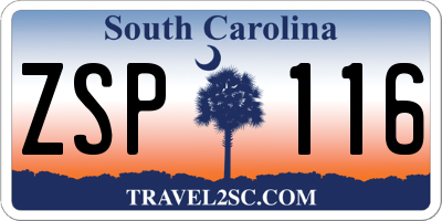 SC license plate ZSP116