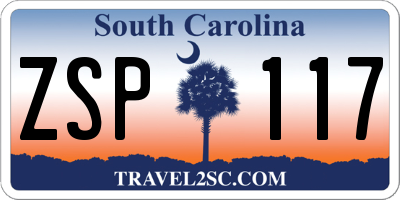 SC license plate ZSP117