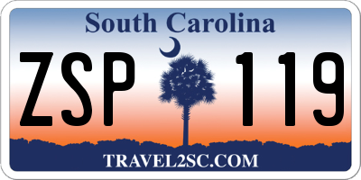 SC license plate ZSP119