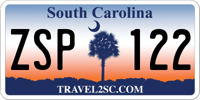 SC license plate ZSP122