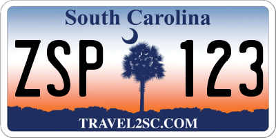 SC license plate ZSP123
