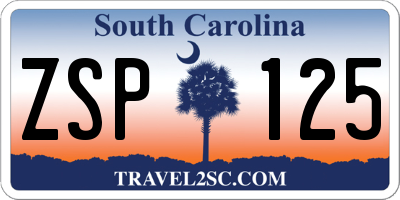 SC license plate ZSP125
